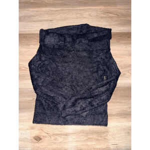 Black chenille cowl-neck sweater size X-Large